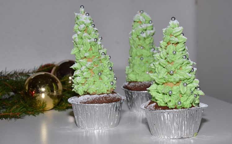 Kerstboom cupcakes