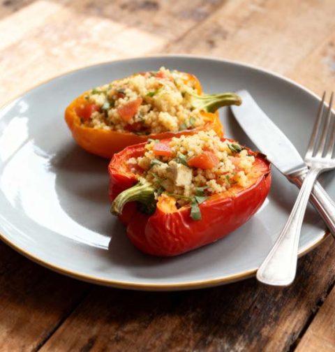 Gevulde paprika's met couscous