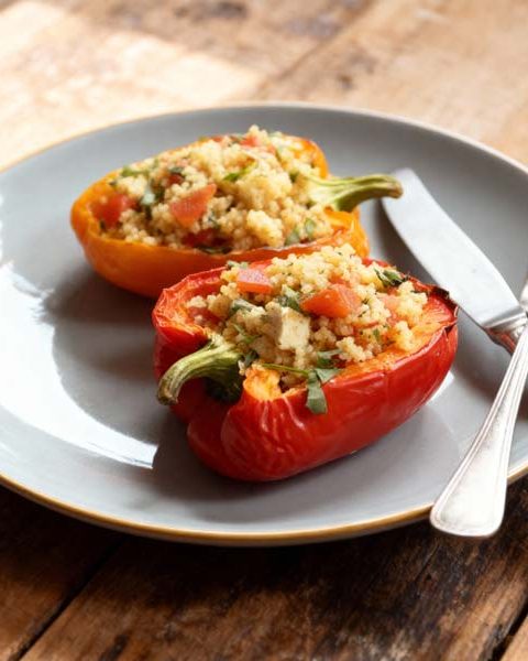 Gevulde paprika's met couscous