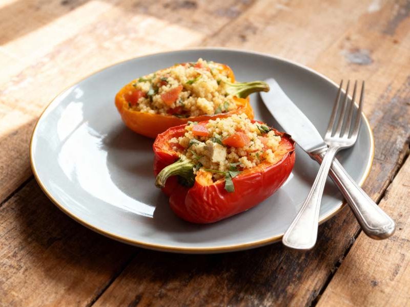 Gevulde paprika's met couscous