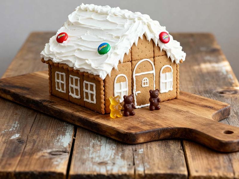 Peperkoekhuis van biscuit