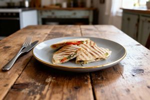 Quesadillas met gerookte kip en paprika