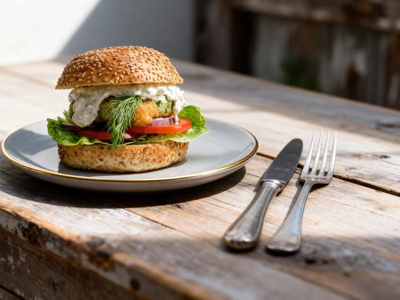 Visburger met tartaarsaus