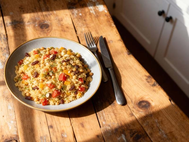 Couscous met kikkererwten, venkel en Marokkaanse kruiden