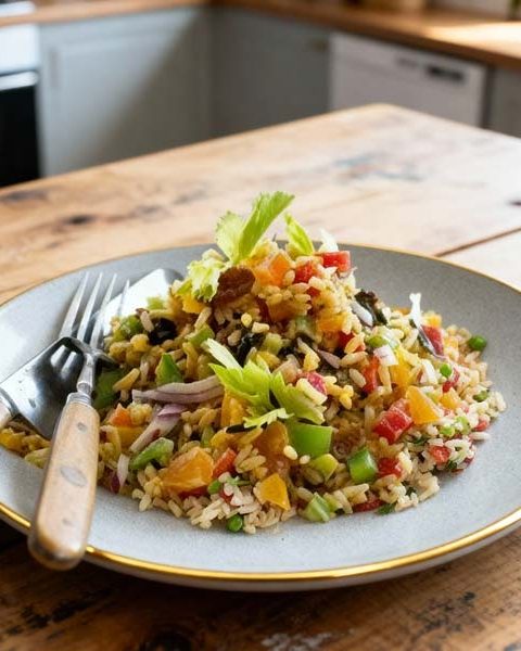 Frisse rijstsalade