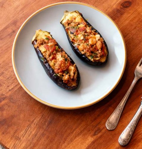 Gevulde aubergine