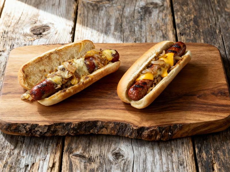 Hotdogs met braadworst