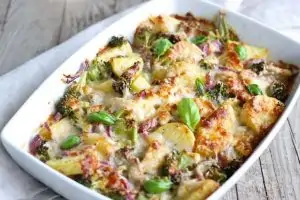 Aardappelgratin met broccoli