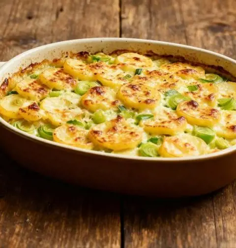 Aardappelgratin met prei