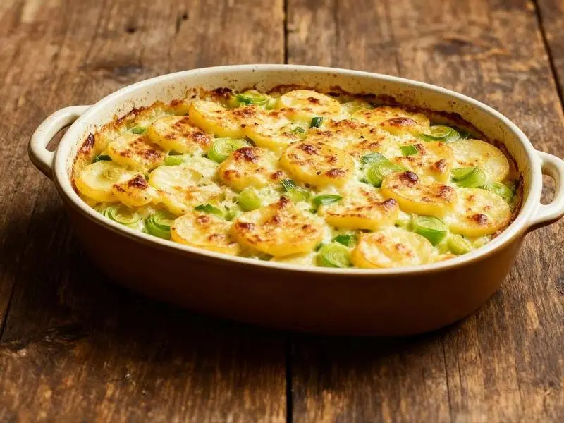 Aardappelgratin met prei