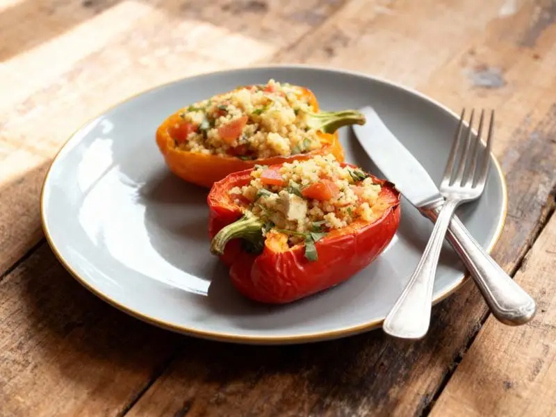 Gevulde paprika's met couscous