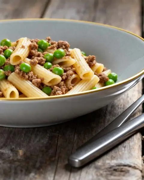 Pasta met gehakt en kapucijners