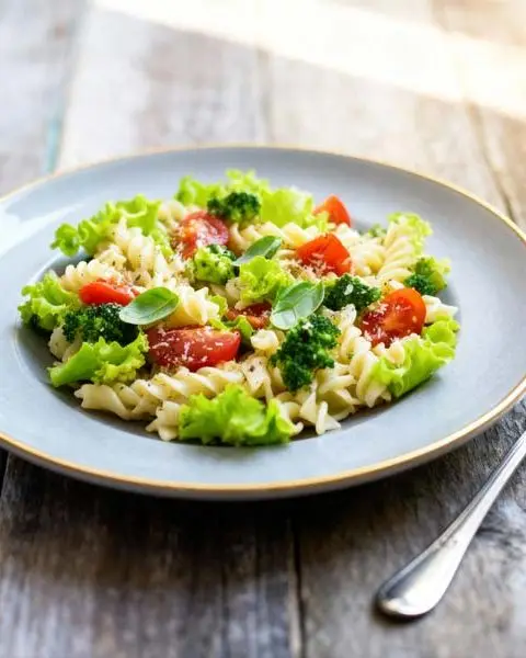 Pastasalade met kerstomaatjes en broccoli