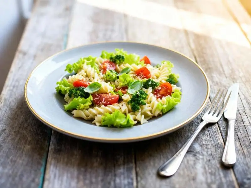 Pastasalade met kerstomaatjes en broccoli