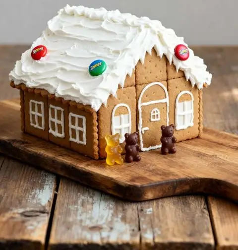 Peperkoekhuis van biscuit