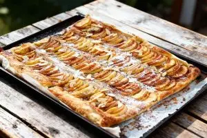 Plaattaart met appel