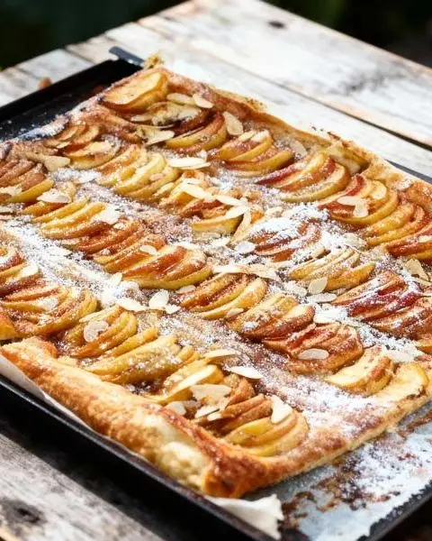 Plaattaart met appel