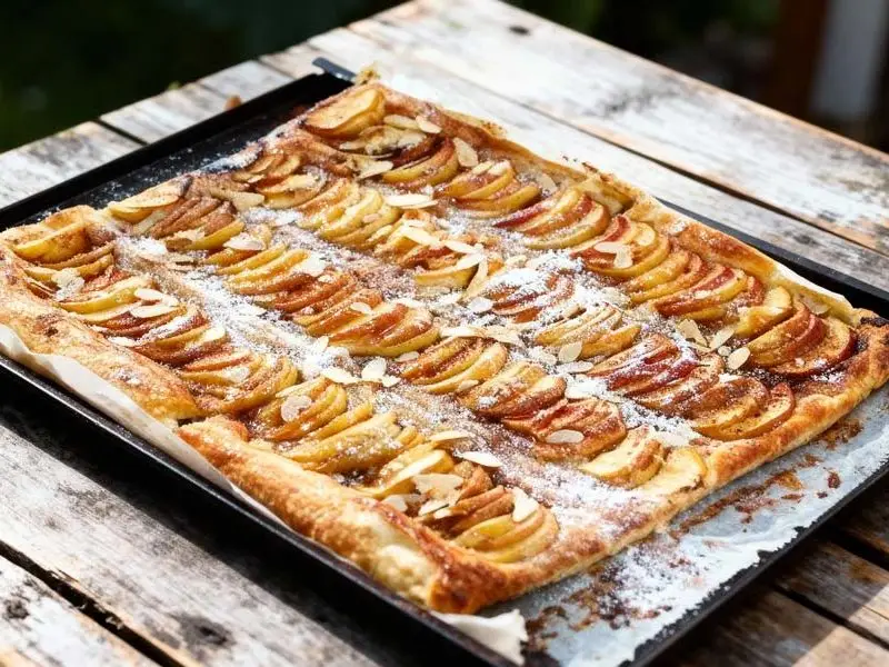 Plaattaart met appel