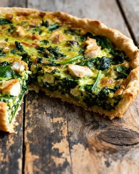 Quiche met kip en spinazie