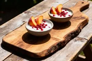 Yoghurt met Perzik en Granaatappelpitjes