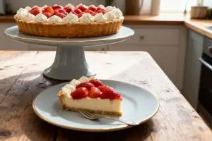 Aardbei slagroomvlaai