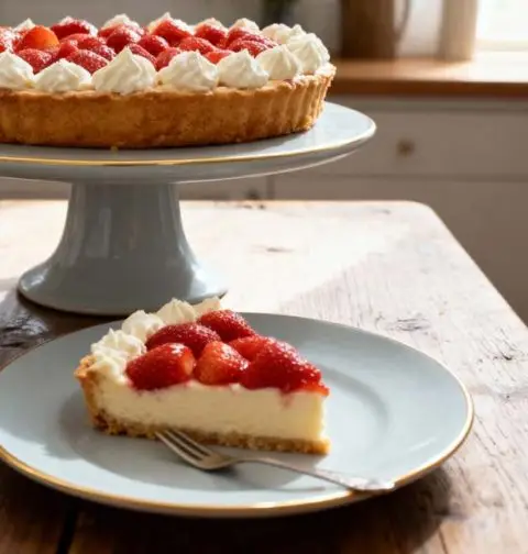 Aardbei slagroomvlaai