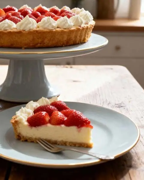 Aardbei slagroomvlaai