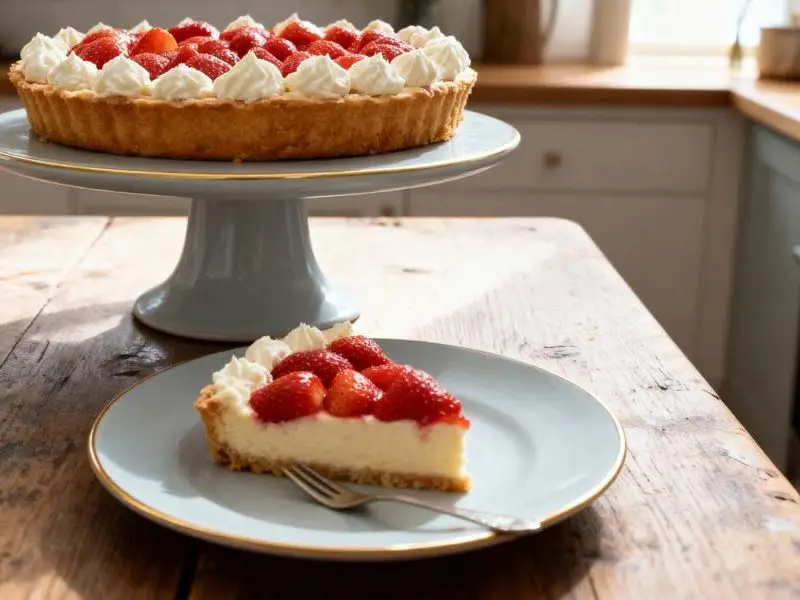 Aardbei slagroomvlaai