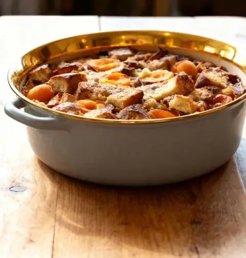 Broodpudding met abrikozen