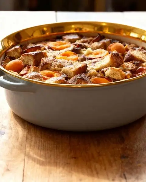 Broodpudding met abrikozen