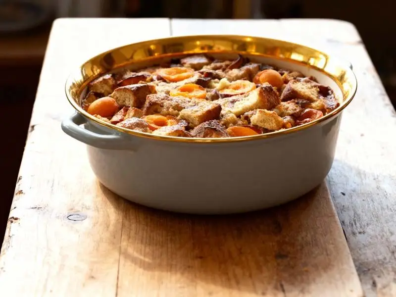 Broodpudding met abrikozen