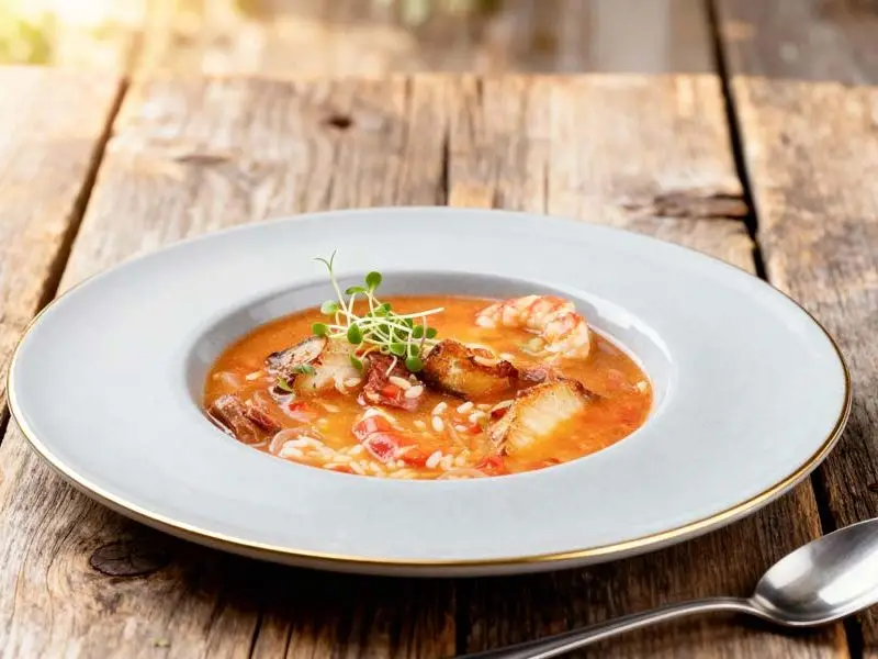 Tomaten-visoep met rijst