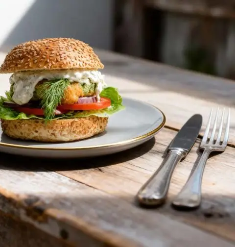 Visburger met tartaarsaus