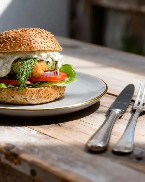 Visburger met tartaarsaus