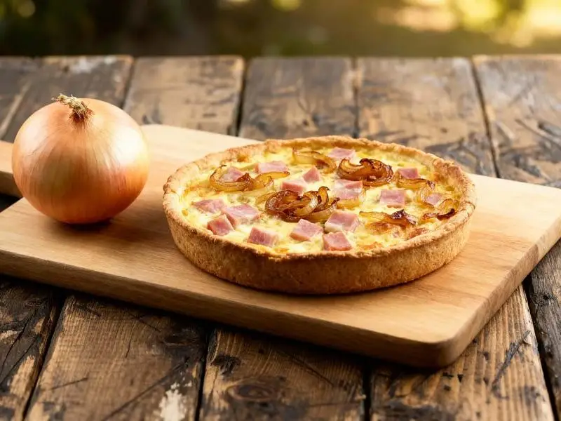 Zoete uientaart met ham
