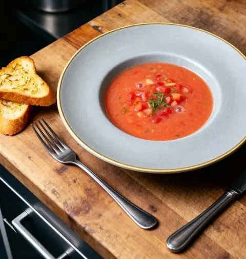 Gazpacho met knoflooktoast