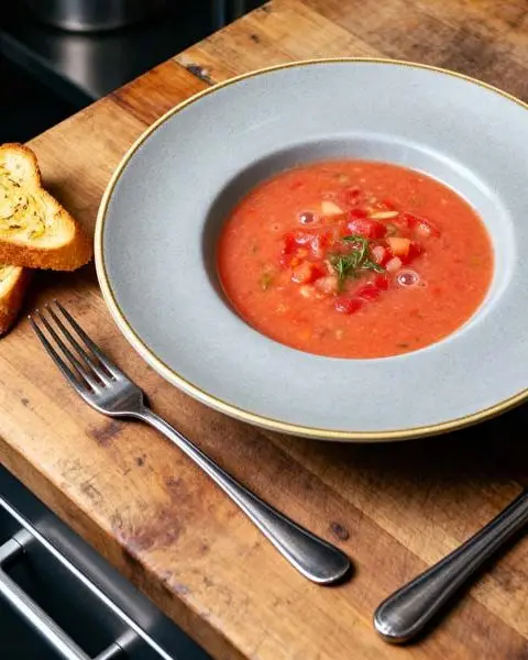 Gazpacho met knoflooktoast