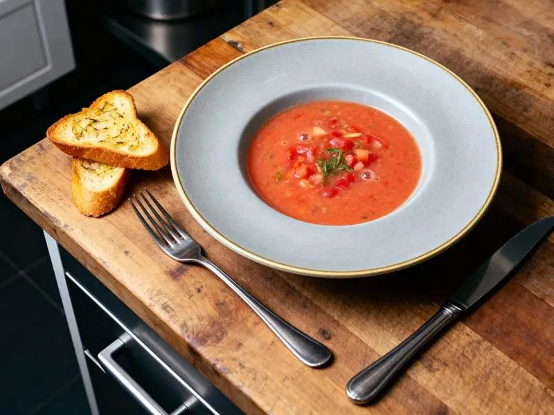 Gazpacho met knoflooktoast