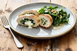 Gevuld kipfilet met spinazie en mozzarella