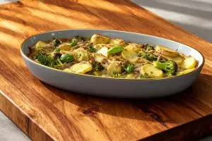 Aardappelgratin met broccoli