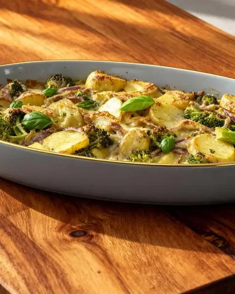 Aardappelgratin met broccoli