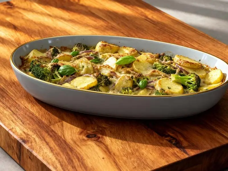 Aardappelgratin met broccoli