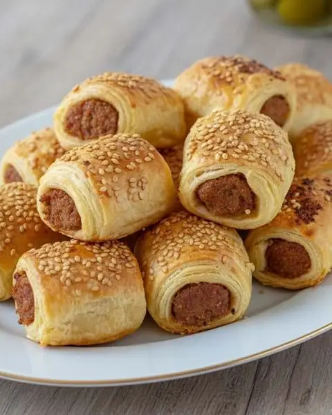 Bladerdeeghapjes met pittig gehakt