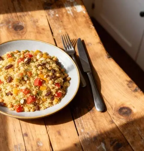 Couscous met kikkererwten, venkel en Marokkaanse kruiden