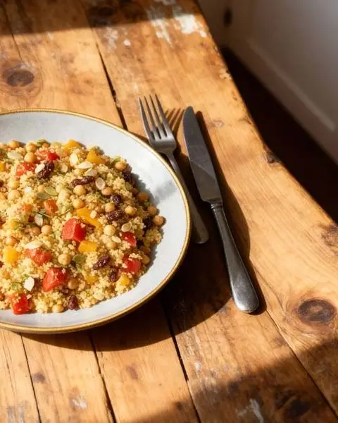 Couscous met kikkererwten, venkel en Marokkaanse kruiden