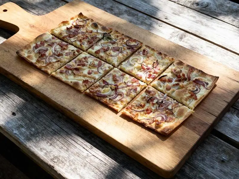 Flammküchen met spek en ui