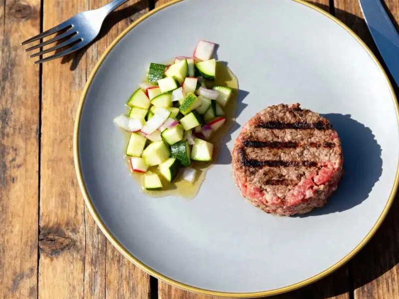 Gegrilde tartaar met courgettesalade
