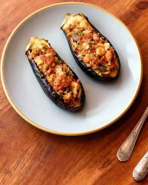 Gevulde aubergine