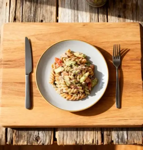 Koude pastasalade met tonijn