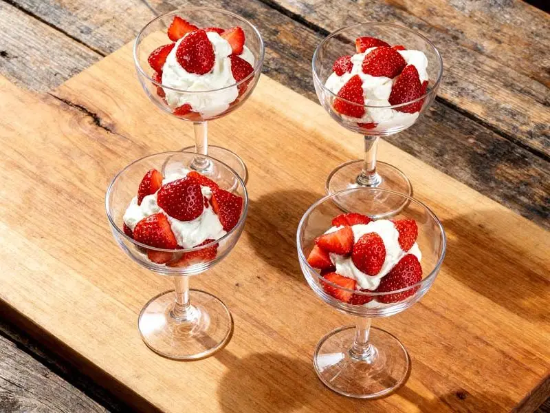 Mascarponekwark met aardbeien